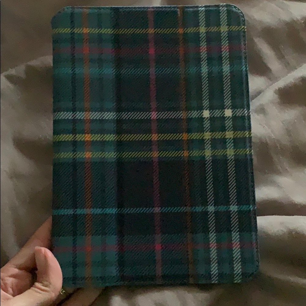 Never used IPad mini Belkin plaid blue case